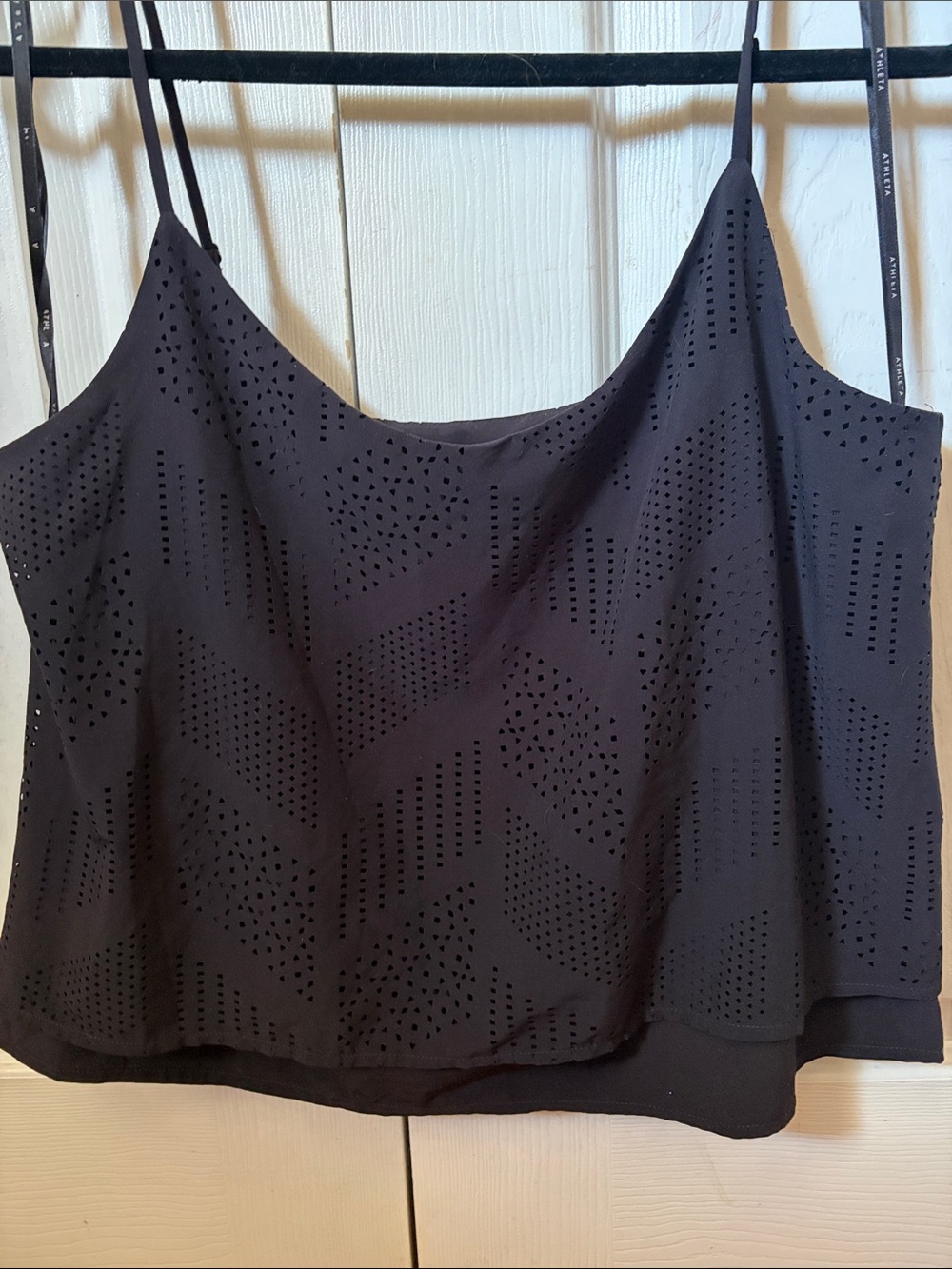 Athleta Black Laser-Cut Strappy Tank